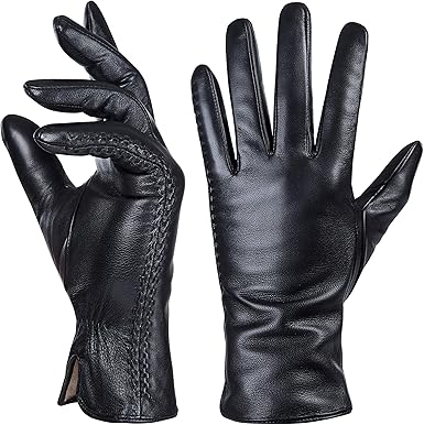 Warm leather gloves women's Clearance