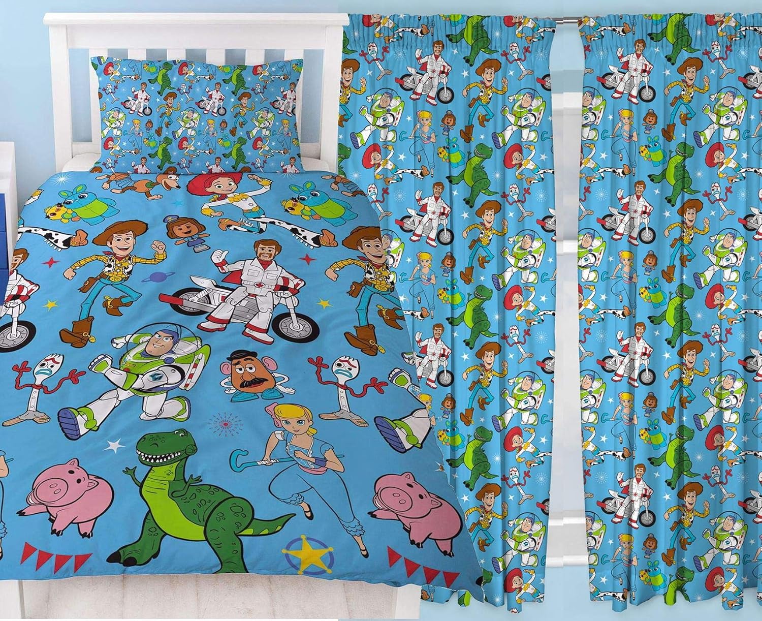 Toy Story 4 Rescue Single Duvet & Matching 66" x 72" Drop Readymade ...