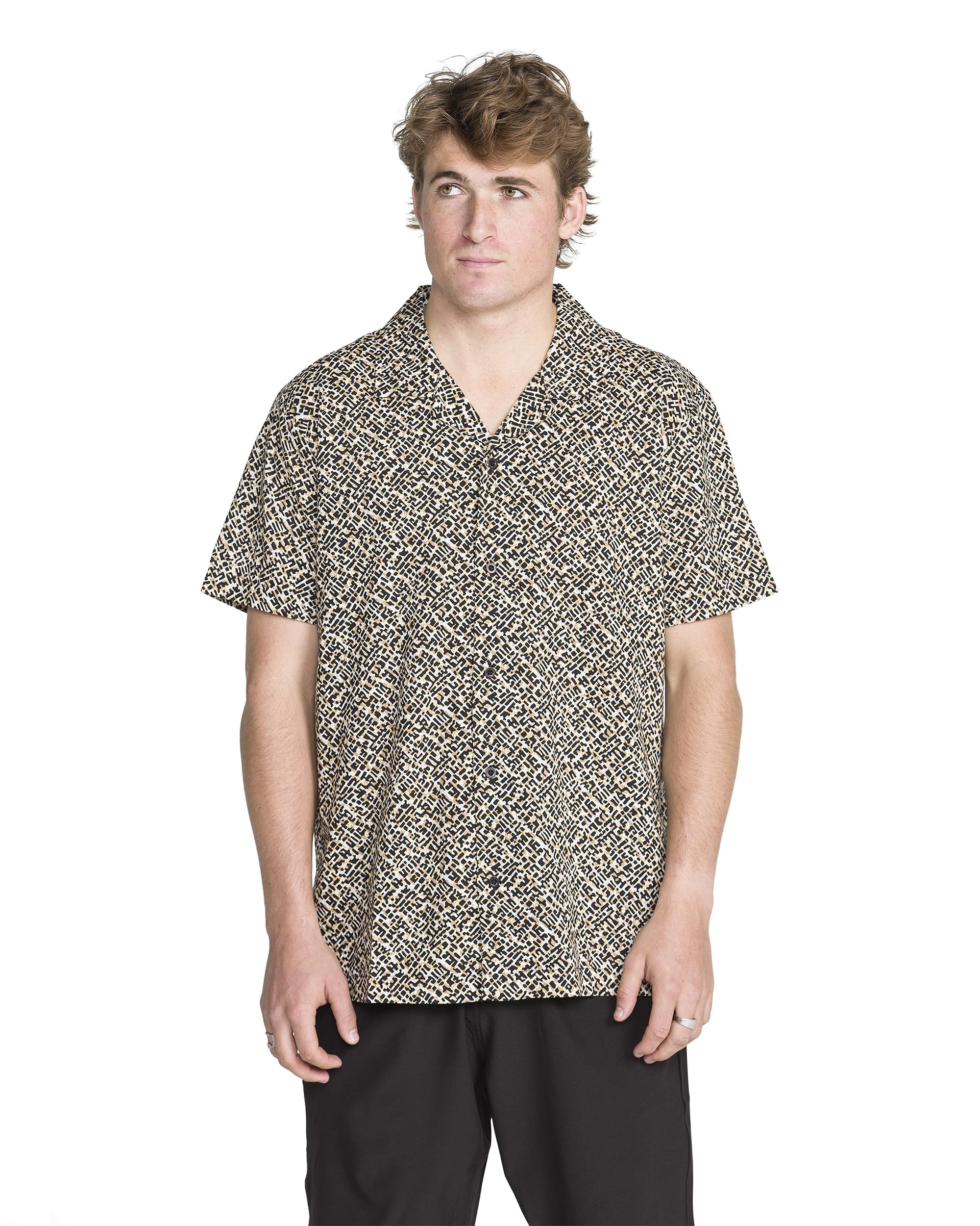 Volcom Men’s Leopard Geo Short Sleeve T-Shirt – Soft Cotton Graphic Crewneck Tee, Leopard, Small