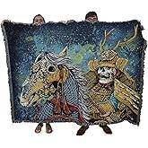 Pure Country Weavers The Way of The Warrior Skeleton Blanket by David Lozeau - Gift Fantasy Tapestry Throw Woven from Cotton - Made in The USA (72x54)