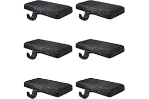 Lulu Decor Black Christmas Stocking Holders for Mantle Set of 6 - Heavy Cast Iron Weighted Strong & Sturdy Low Profile Flat Base Stocking Hooks, Simple Design for Mantle Decor Weighs 2 lbs 10 oz Each