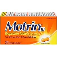 Motrin IB Caplets, 50 Count 200 mg.Tablets