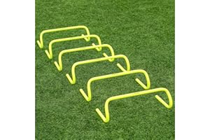 Set of 6 Agility Hurdles – 6 inch, 9 inch and 12 inch Multi-Sport Speed Training Hurdles for Hockey, Soccer, Football, Field 