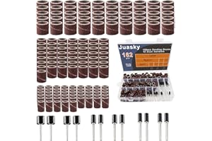 JUASKY 162pcs Sanding Drum Kit, Sanding Bands Sleeves for Drum Sander with Drum Mandrels for Rotary Tool