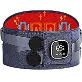 Cordless Heating Pad with Massager for Back Pain Relief, HSA Eligible FSA, 47-60" Lower Back Heating Pad for Cramps with 3 Heat&Timer, 5 Vibration Back Brace Valentine's Gift for Mother Men Women