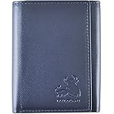 Leather Wallet for Men with RFID Blocking in Mountain Sky Blue