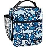 opux Premium Insulated Lunch Box, Soft School Lunch Bag for Kids Boys Girls, Leakproof Small Lunch Pail Men Women Work, Reusable Compact Cooler Tote Lunchbox for Office, Blue Shark