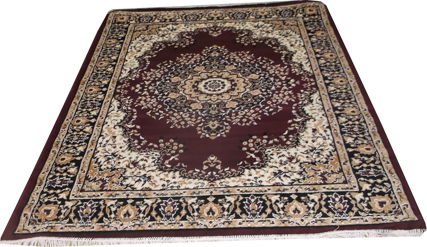 Buy FCARPET Floral Design Carpet 150X200 cm(5X7 FEET) Brown Online at