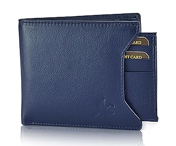 Hornbull Mens Navy Rigohill Leather Wallet