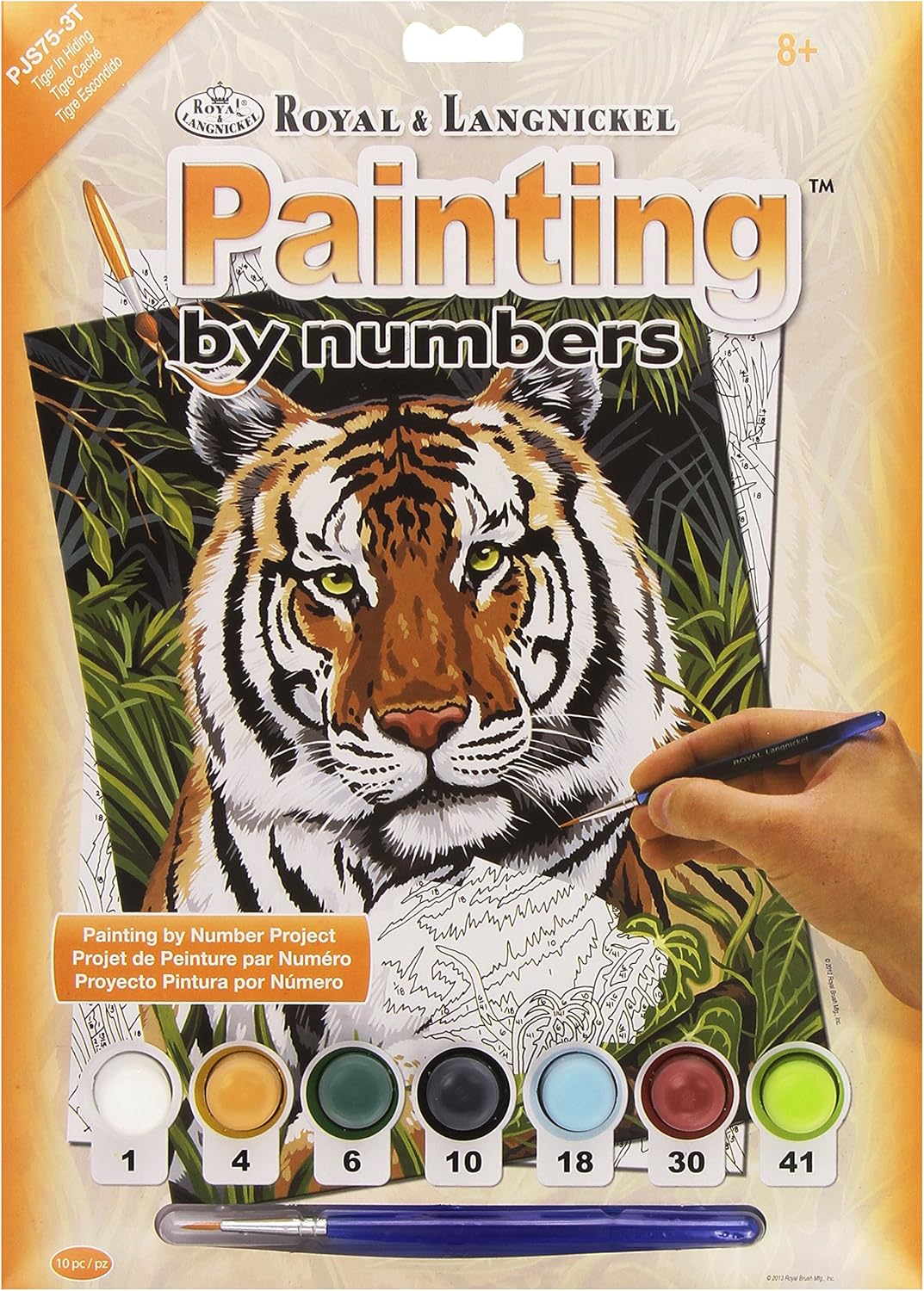 Royal & Langnickel Tiger In Hiding Design Paint by Numbers Kit, Multicolor, Small