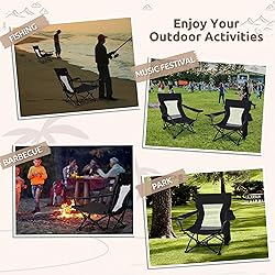 HaSteeL Folding Beach Chair Set of 3, Foldable