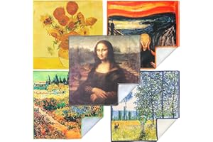 CLEAN & CLEAR MICROFIBER Extra Large [5 Pack] Classic Art Collection II, Microfiber Cleaning Cloth - Ultra Premium Quality Microfiber Cloth(Best for Camera Lens, Glasses, Screens, and All Lens.)