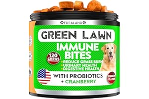 FURALAND Grass Burn Spot Chews for Dogs - Dog Pee Lawn Spot Saver Caused by Dog Urine - Grass Treatment Rocks - DL-Methionine + Digestive Enzymes - Dog Urine Neutralizer for Lawn - Soft Treats