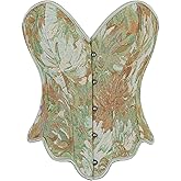 Dreay Womens Vintage Corset Bustier Lace Up Boned Overbust Corset Shapewear Top Renaissance Corset Tops for Women