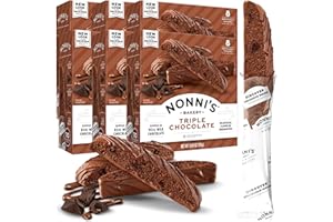 Nonni's Triple Chocolate Biscotti Italian Cookies - 6 Boxes Triple Chocolate Italian Biscotti Cookies w/Dark Chocolate - Biscotti Individually Wrapped Cookies - Kosher Chocolate Coffee Cookie 6.88 oz