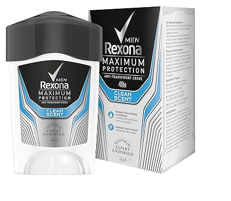 Rexona Men Deo Cremestick Maximum Protection Clean Scent Anti-Transpirant, 1er Pack (1 x 45 ml)