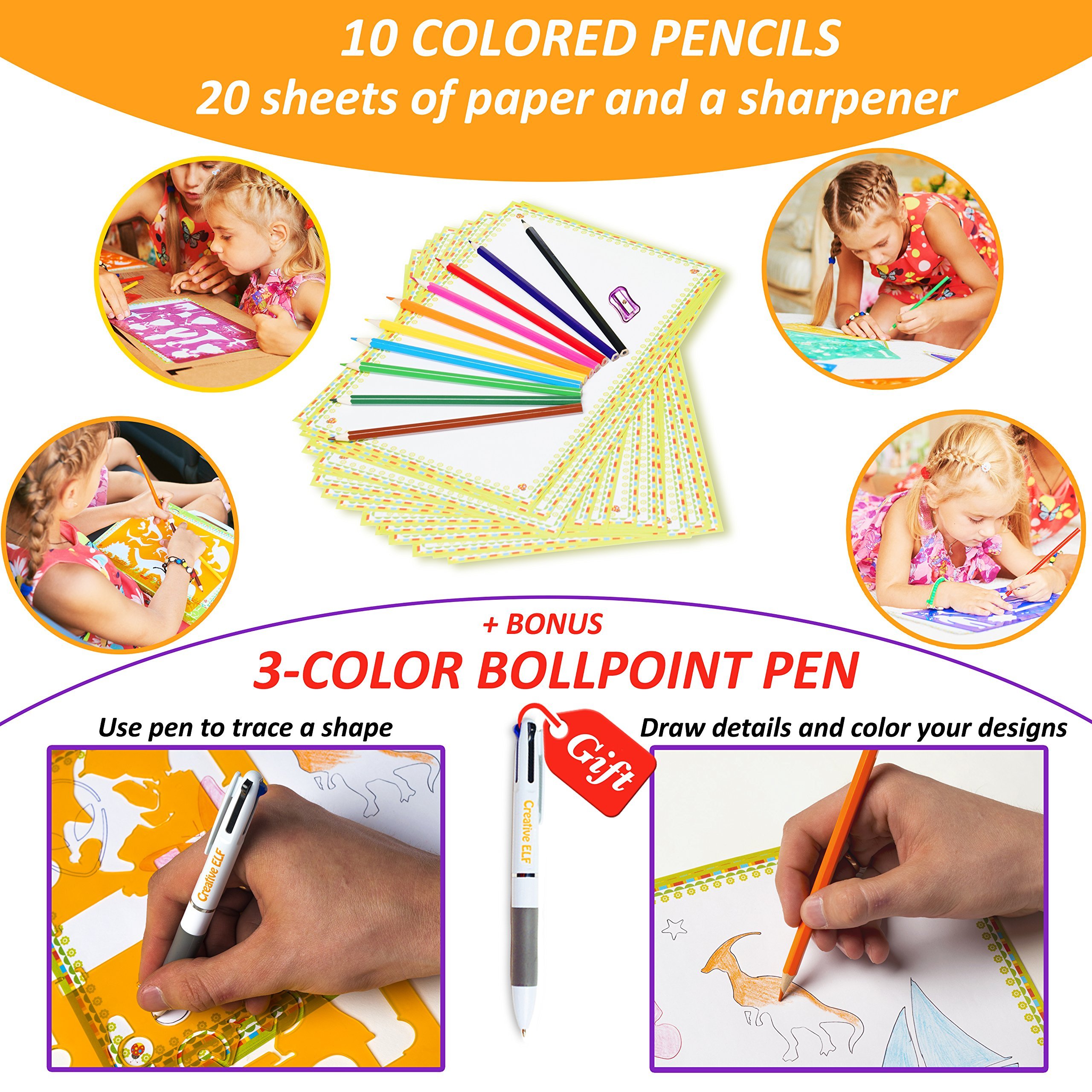 Drawing Stencils Set for Kids (49Piece) Perfect Creativity Kit Travel 643415942475 eBay