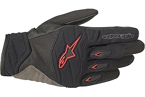 Alpinestars Men's Shore Motorcycle Glove, Black/Red, Large