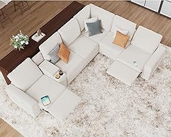AMERLIFE Reclining Sectional Sofa, Thick Armrest