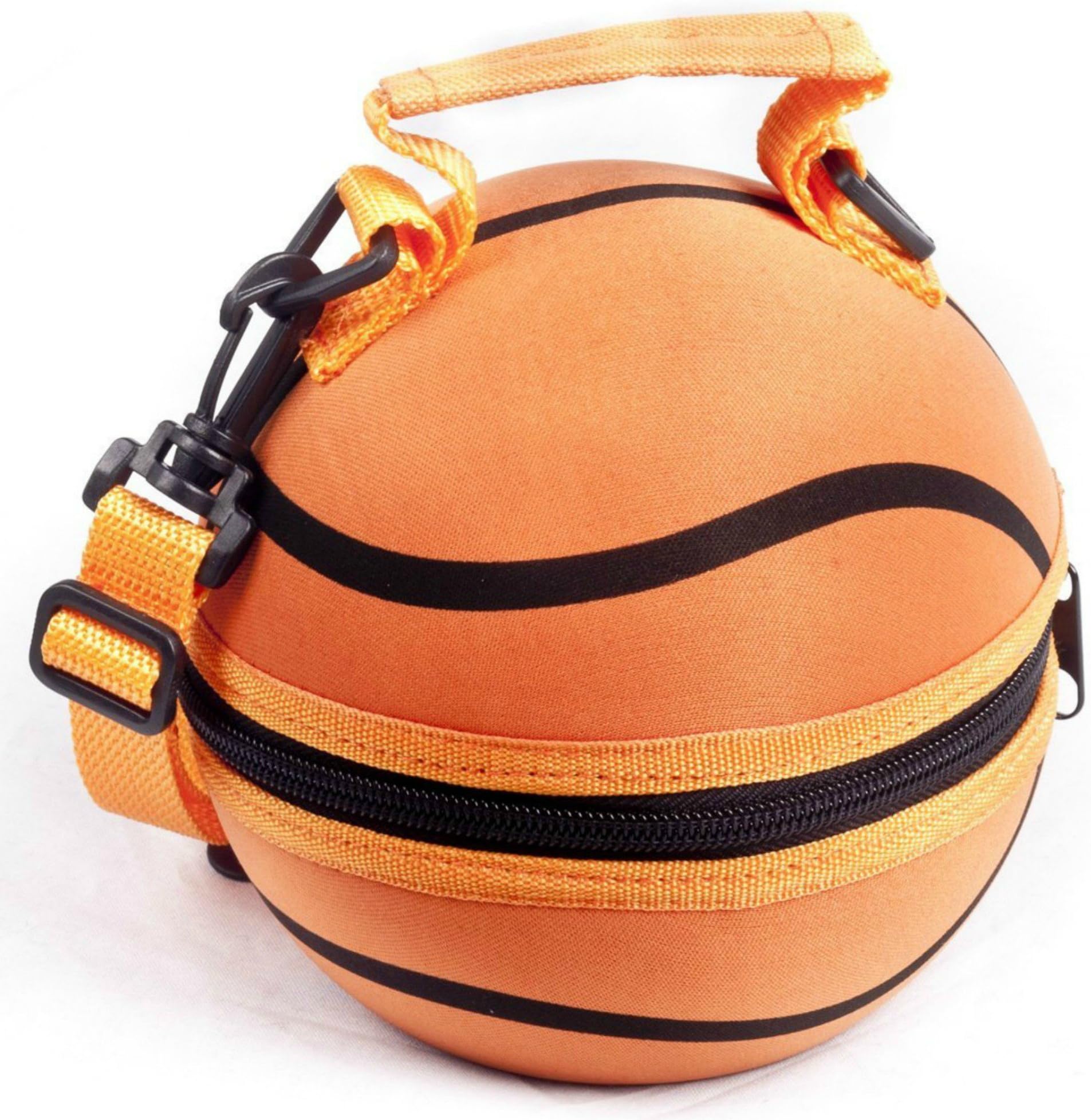 Children's Insulated and Expandable Lunch bag With Re-usable Ice Pack, Adjustable Shoulder Strap. After Lunch, Lunchbag Can Be Used As a Fun Toy For Boys, Kids, Toddlers, Preteens. (Basketball)