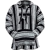 Del Mex Mexican Baja Hoodie Hippie Surf Poncho Sweater Sweatshirt Pullover Jerga