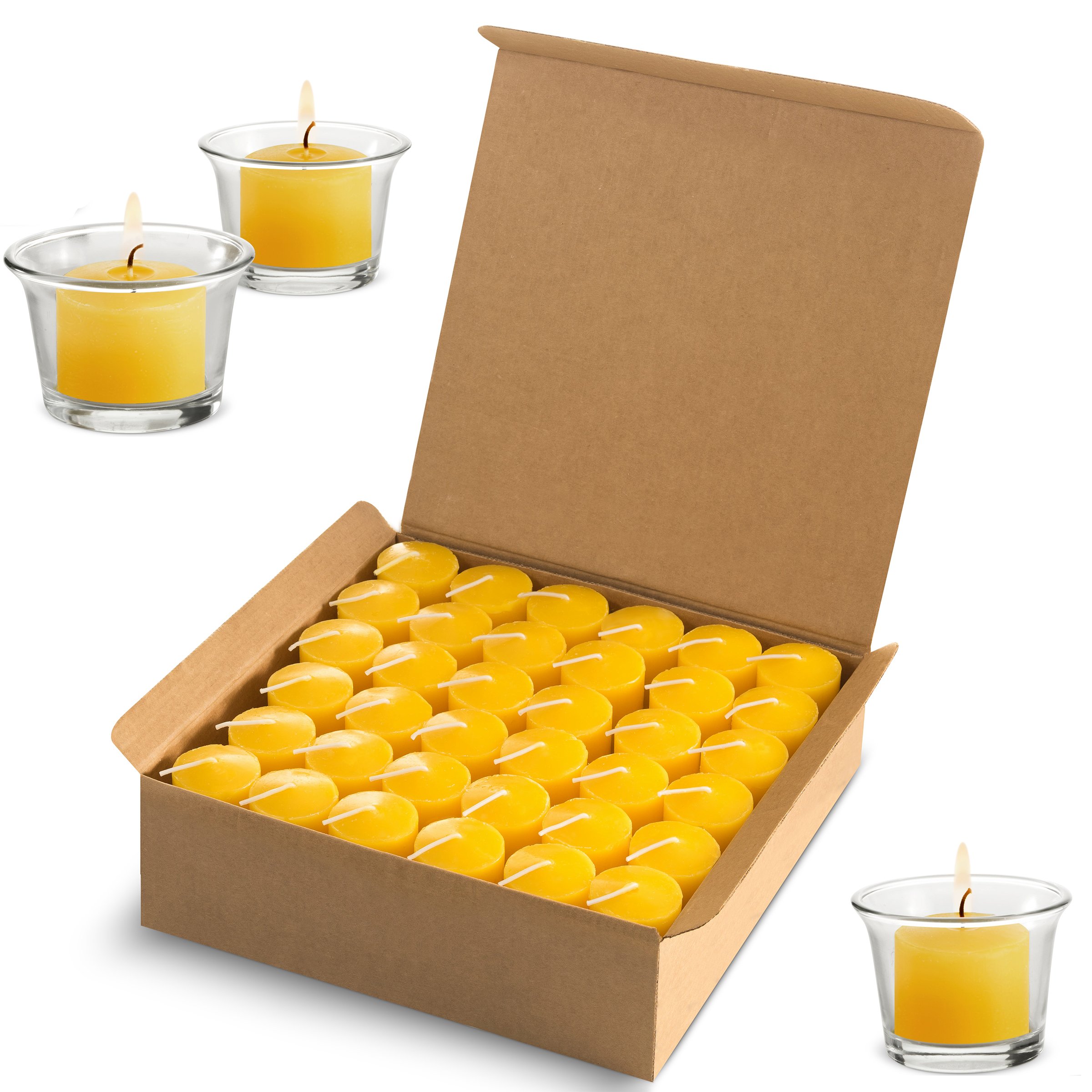 Candle Charisma Votive Citronella Scented Candles, Summer Yellow, Set