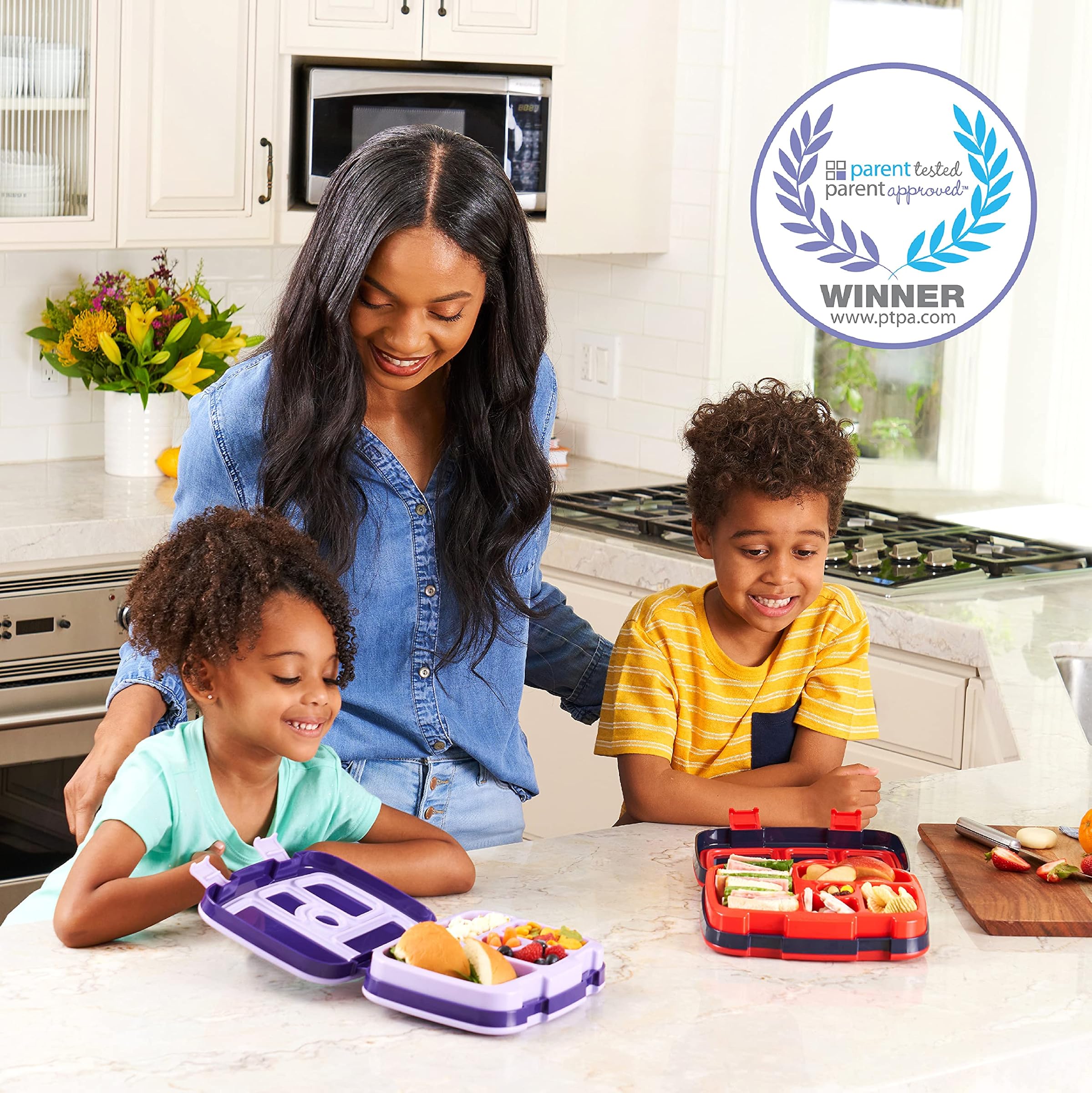 Bentgo Kids Printed Unicorn Leak Proof 5 Compartment Bento Style - Ideal Portion Size for Children Ages 3 to 7 Years Old BPA Free Food Safe Material
