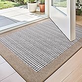 LUMI Inside Door Mat for Entry 20"x32", Absorbent, Dirt Trapper, Low Profile Thin, Non Slip Mats with Rubber Backing, Ideal for Indoor, High Traffic, Garage, Entrance, Classic Beige