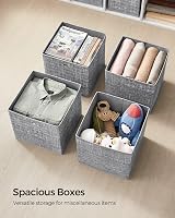 SONGMICS Storage Boxes Set of 6 33 cm Cube Boxes with Handles Heathered Grey view 8