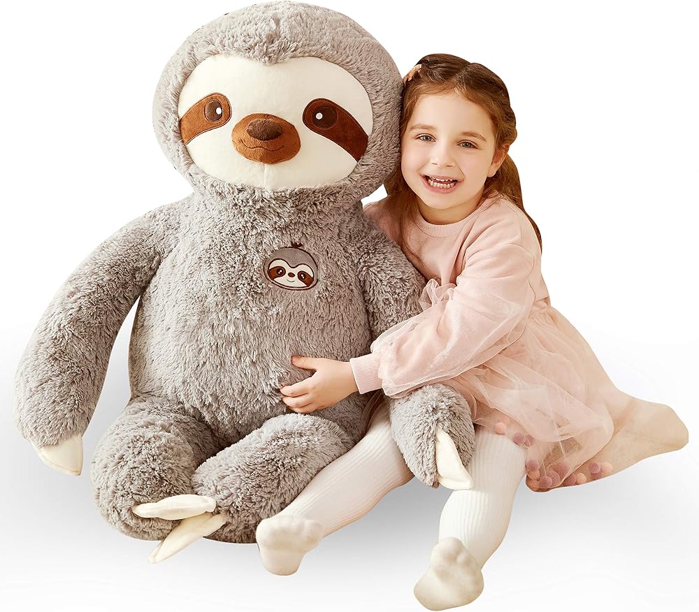 IKASA Large Sloth Stuffed Animal 78cm Grey Soft Plush Toy