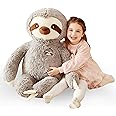 IKASA Large Sloth Stuffed Animal Plush Bradypode Toy for Children (Gray, 30 inches)