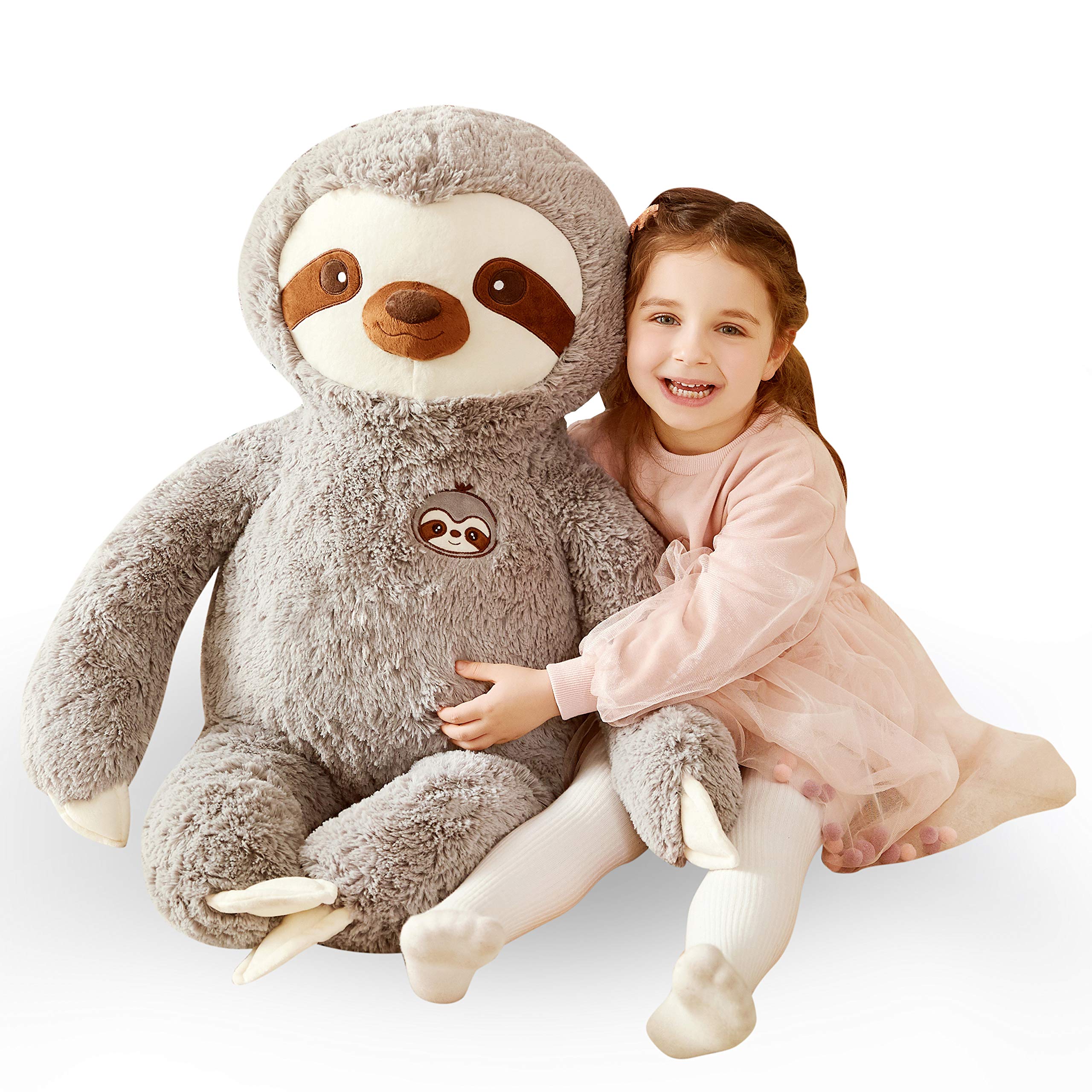 Photo 1 of IKASA Large Sloth Stuffed Animal Plush Bradypode Toy for Children (Gray, 30 inches)