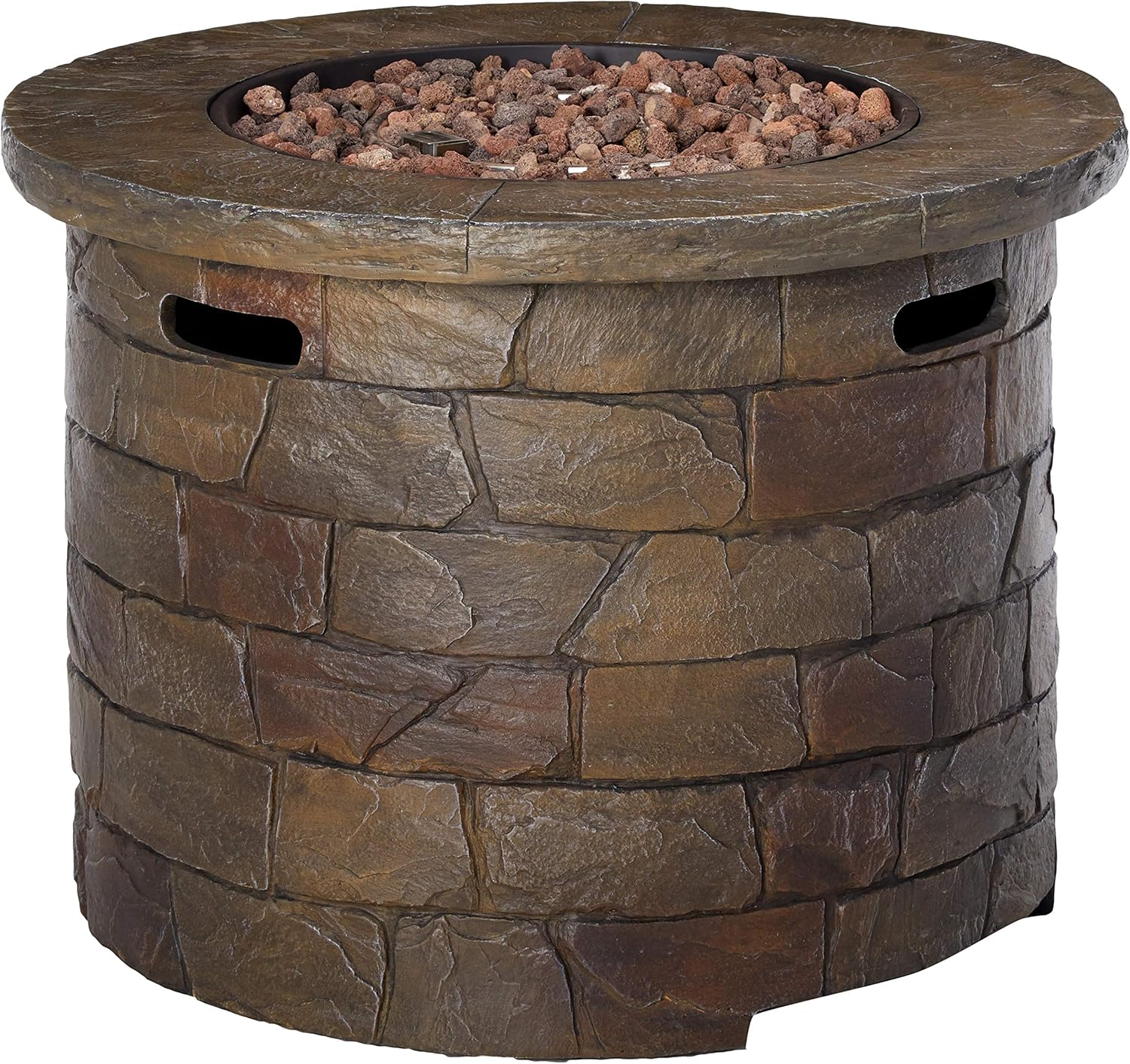 GDF Studio Stonecrest Patio Furniture Outdoor Propane (Gas) Fire Pit