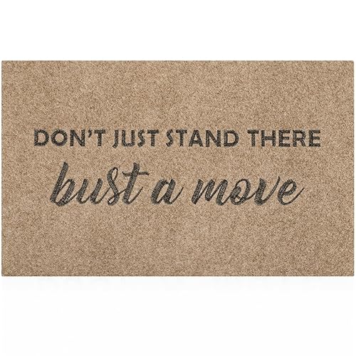Lzuso Funny Front Door Mat Welcome Mat Don't Just Stand There Bust A Move Doormat Indoor Outdoor Door Non Slip Rubber Backing for Home Entry Yard Garage Decor Housewarming Gift