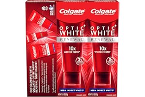 Colgate Optic White Renewal Teeth Whitening Toothpaste, High Impact White, 3 Oz Tube, 3 Pack