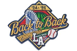 BROTHER TRUCKERS Baseball 2025 World Champions Embroidered Iron On Patch | Los Angeles LA | Patches for Clothing, Hats, & DIY Accessories (Back to Back Patch | 2.7" H x 3.3" W)