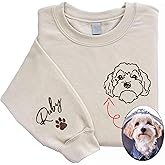 LOVELYPOD Custom Embroidered Dog Mom Sweatshirt with Dogs Names, Pet Photo Shirt, for Dog Lovers