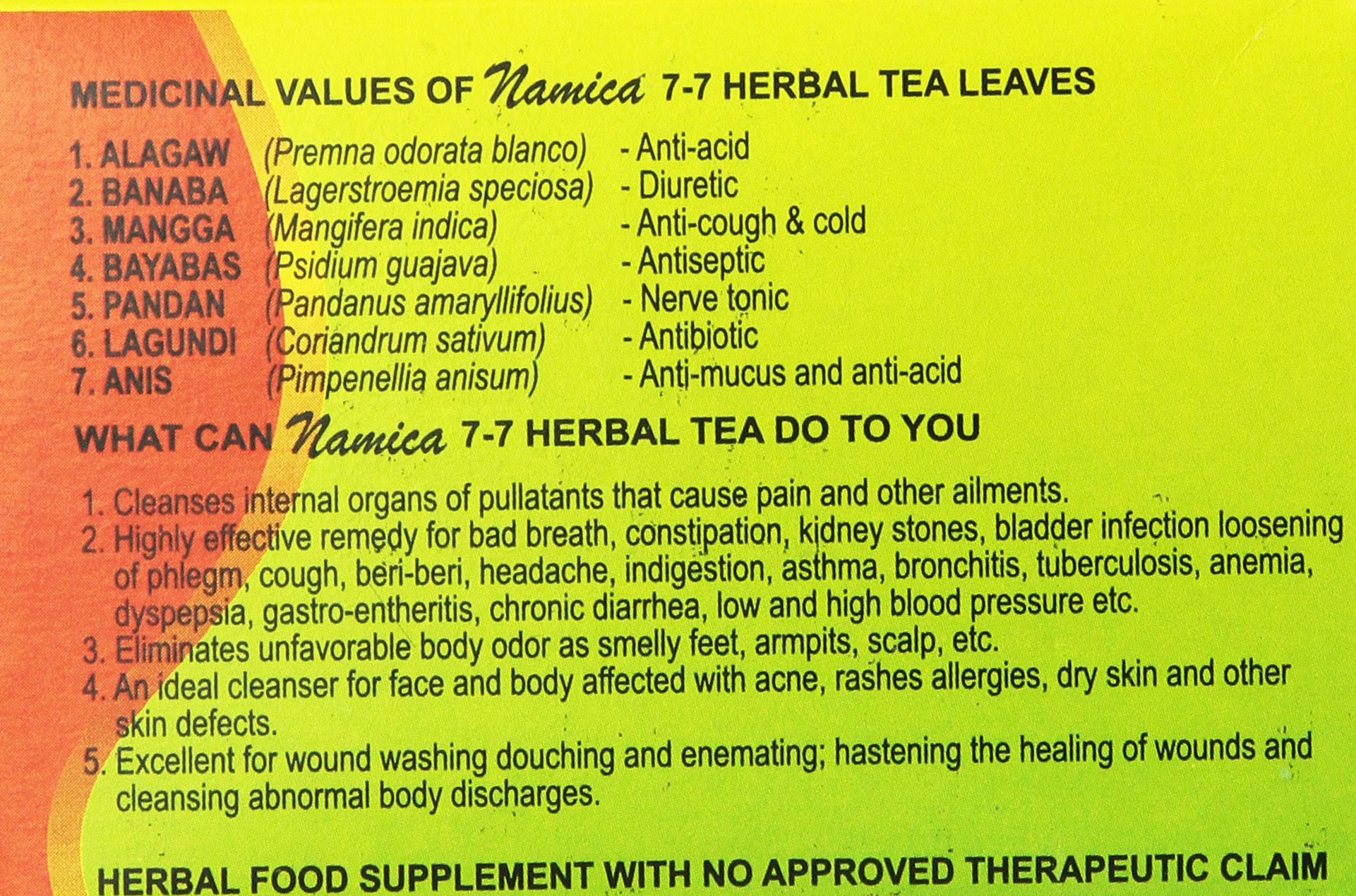 Namica Pitopito All Natural Health Drink Herbal Tea 30 Tea Bags Buy
