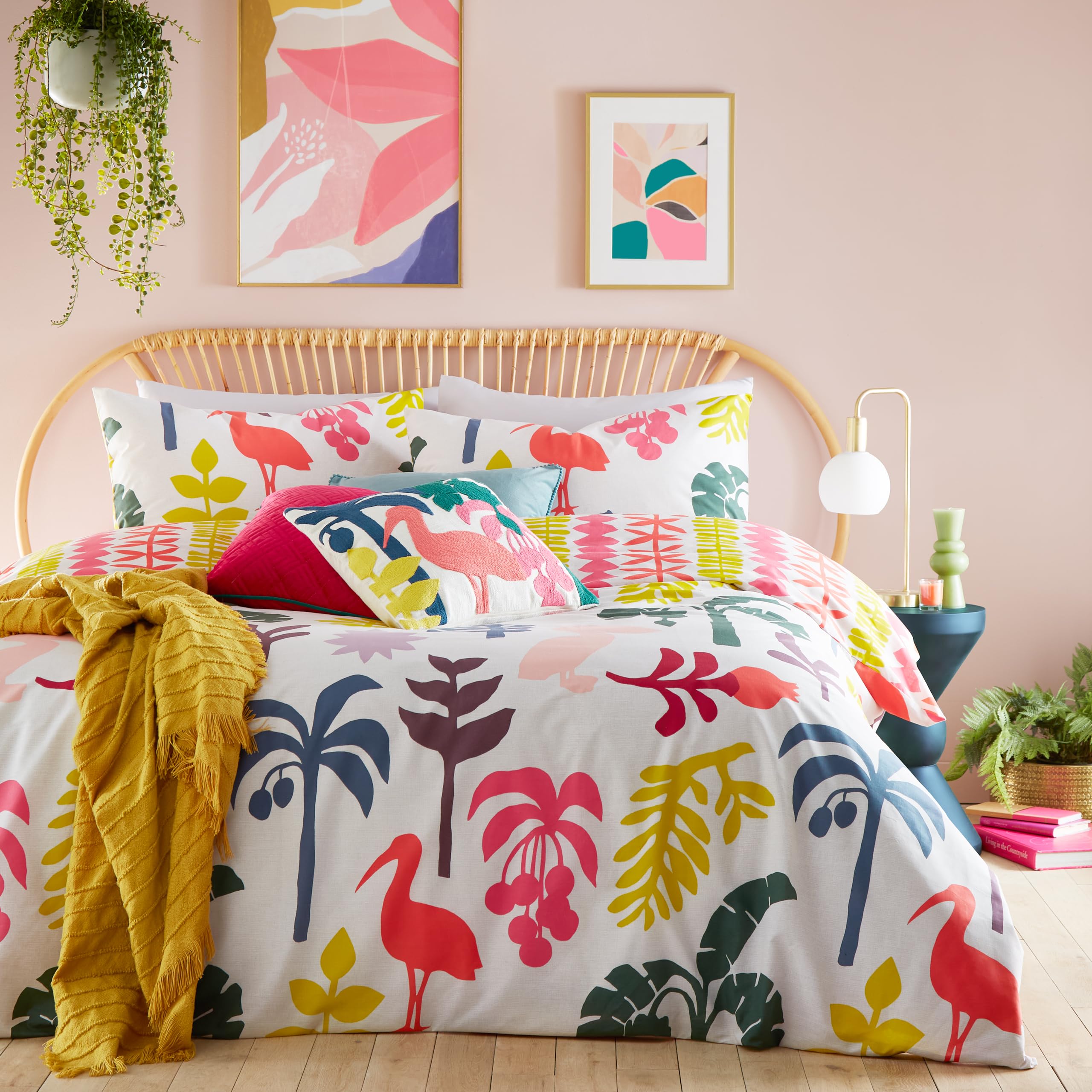 furn. Marula Tropical Duvet Cover Set - Double - Multicolour