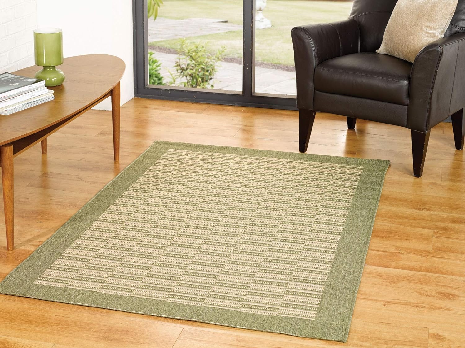  Lord of Rugs Modern Flatweave Blue, Green, Natural and Rust Rug in