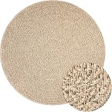 the carpet Kansas Indoor Outdoor Rug 120 cm Round Natural Jute Look view 3