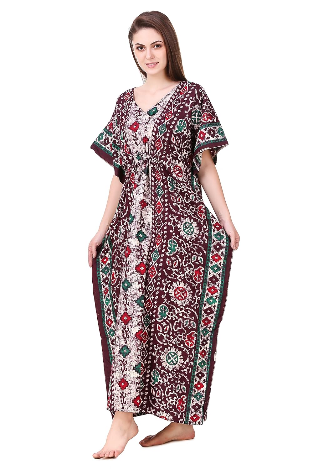 masha women's cotton kaftan nighty