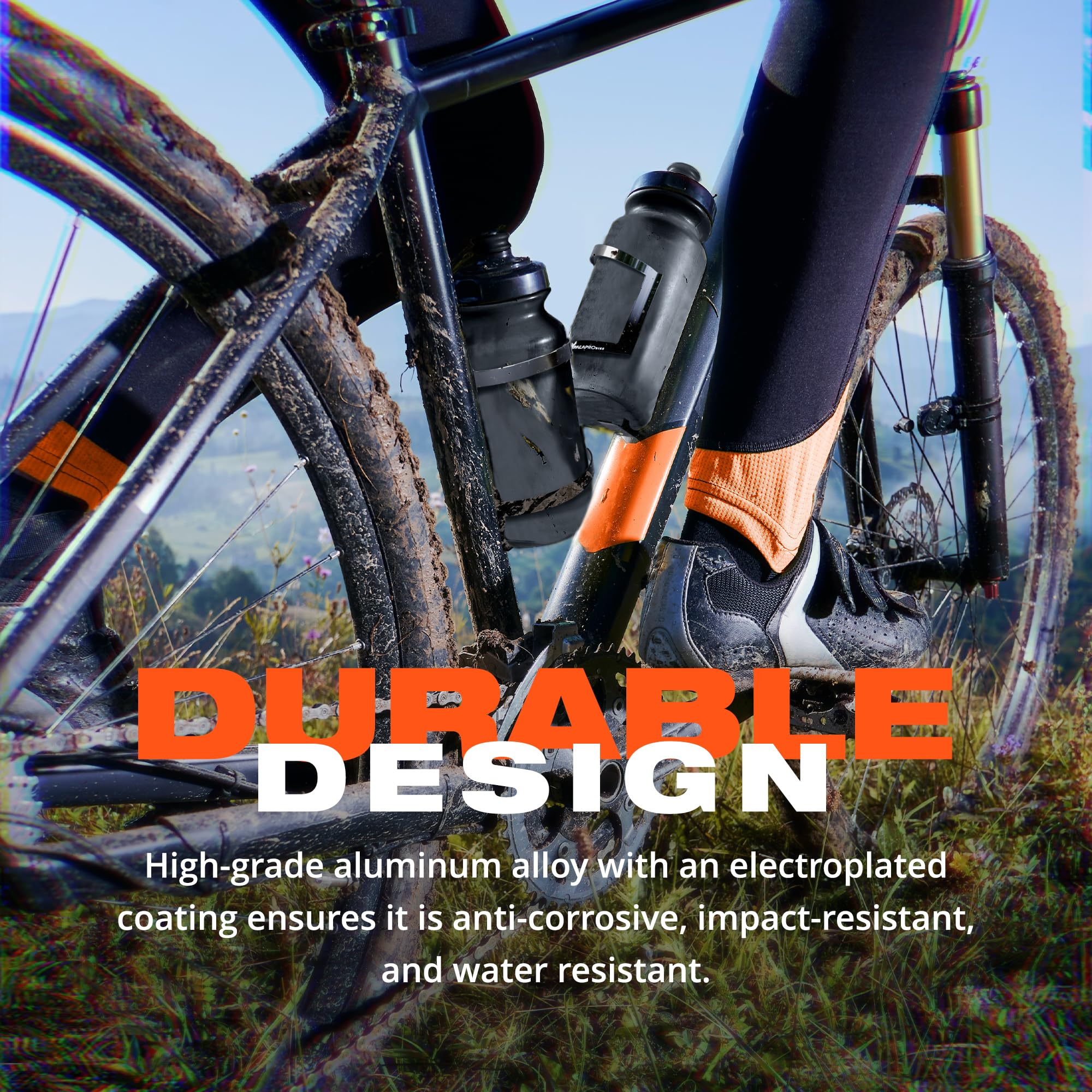 IMPALAPRO Flaschenhalter Fahrrad Seitlich für MTB & Rennrad – Ultralight 34 g Trinkflaschenhalter Fahrrad aus Aluminium mit Electroplated Farbverlauf (grau, 1 Stück) 7