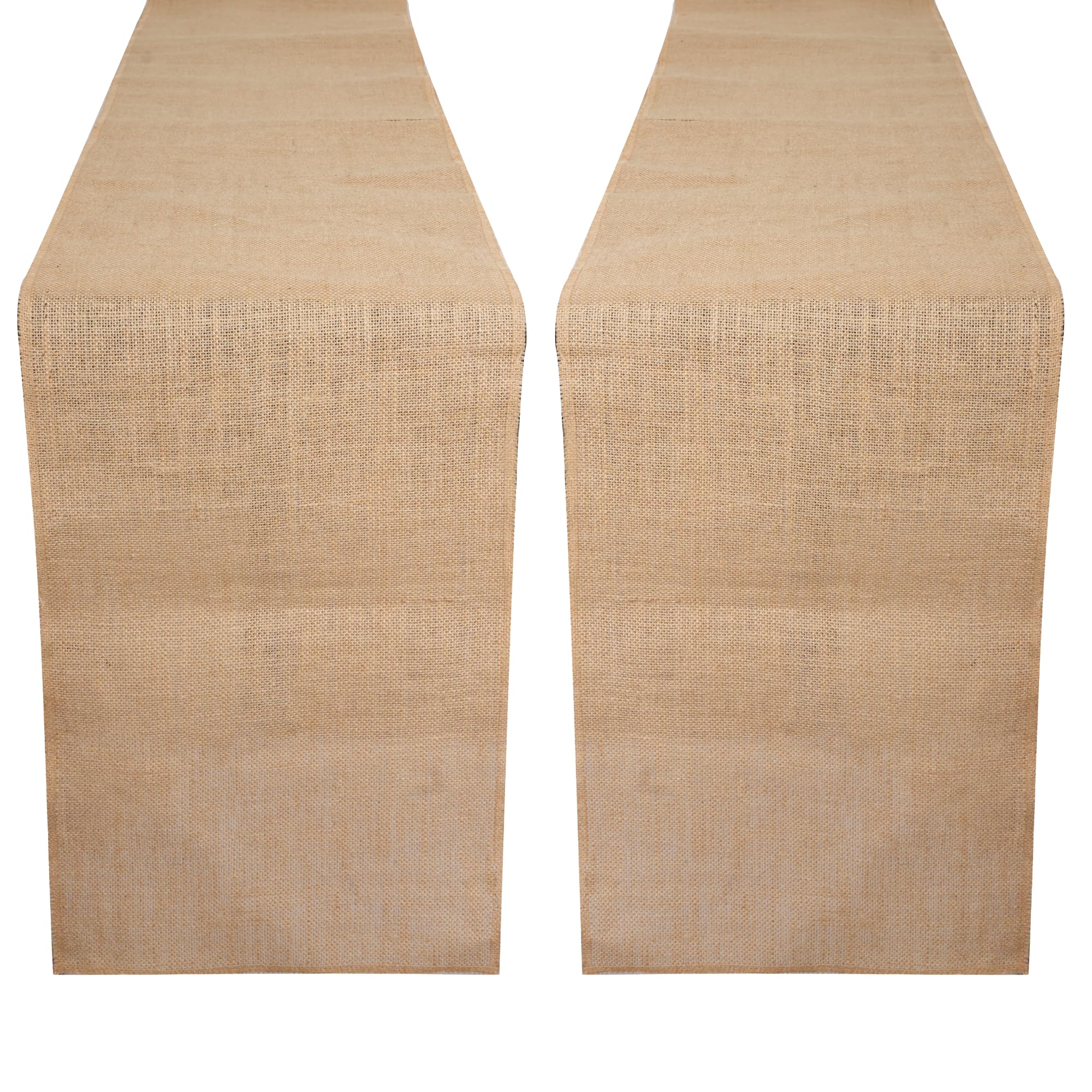 RAJRANG Jute Table Runner | Burlap Fabric for Dining Table, Wedding and Party Decoration (Natural, L-108" X W-12" - Pack of 2)