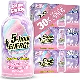 5-hour ENERGY COTTON CANDY Flavor, 30 Count, Extra Strength Energy Shot | 1.93 Fl Oz, Amino Acids, B Vitamins, Sugar Free and Zero Calories