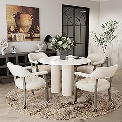JESONVID Dining Chair with Casters Set of 4, Accent