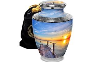 COMMEMORATIVE CREMATION URNS Dock of The Bay Cremation Urn for Ashes Adult Male - Beautifully Handcrafted Decorative Urns & Personalized Sunset Cremation Urns for Human Ashes Adult Man