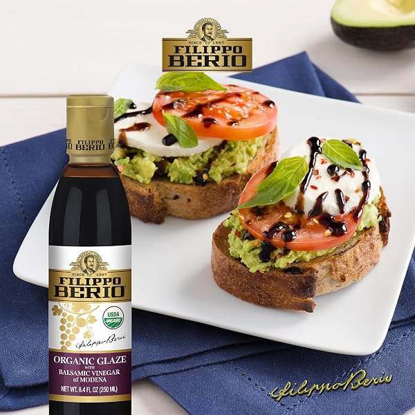 FILIPPO BERIO ORGANIC GLAZE WITH BALSAMIC VINEGAR OF MODENA 8.4 FL OZ, GLUTEN FREE, LACTOSE FREE, NON-GMO