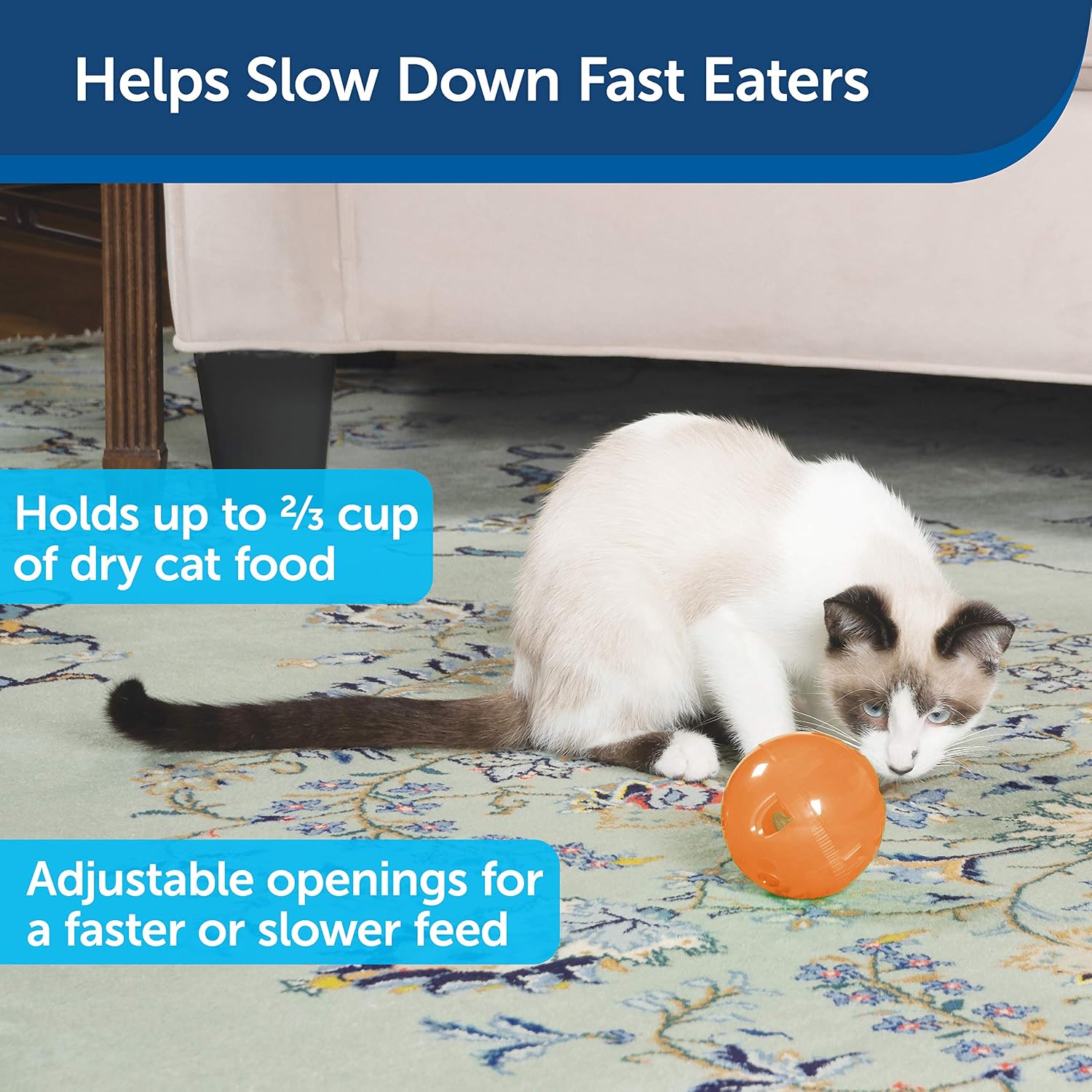 PetSafe SlimCat Interactive Feeder, includes Play with Mealtime, Adjustable Portions, BPA-Free Plastic - Image 3
