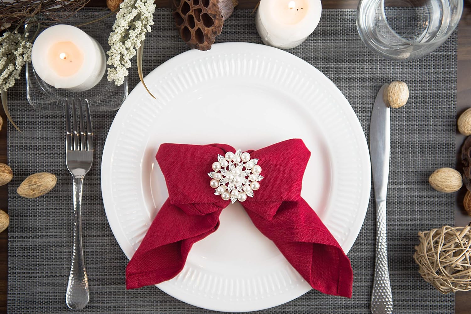 Royalmount Napkin Ring Dinning Table Accessory for, Home, Kitchen, Wedding, Baby Shower, Party Decoration (4): Home & Kitchen